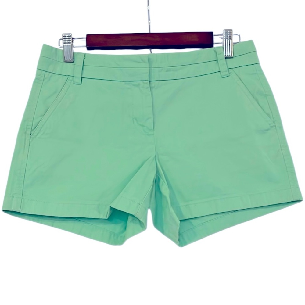 J. CREW 4” CHINO SHORTS PASTEL MINT GREEN SIZE 2 XS